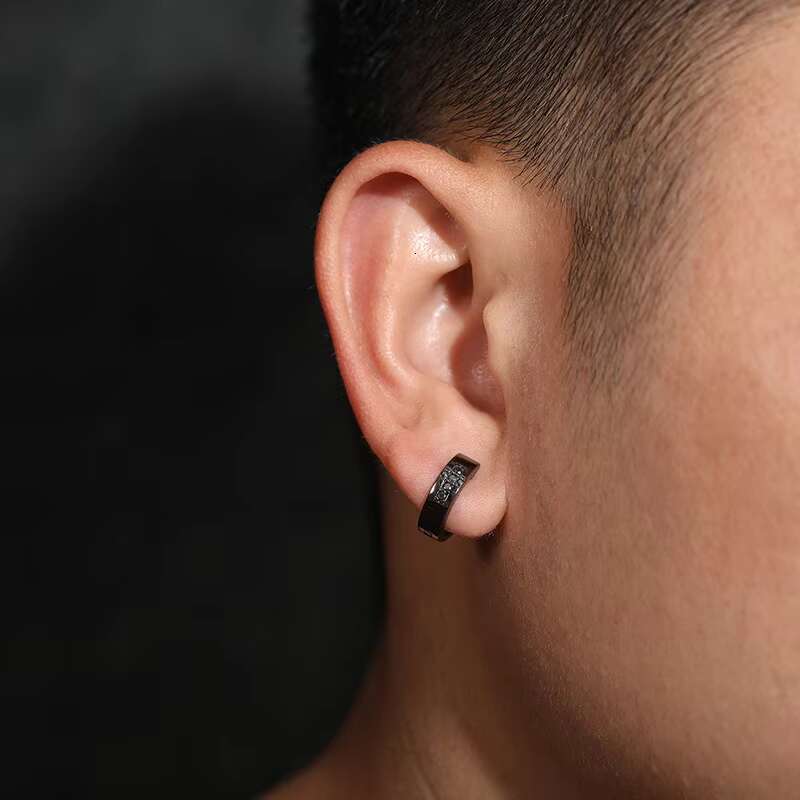 S925 Silver D-Moissanite Earrings All-Match Temperament Black Cross Design Ready Stock for Europe US