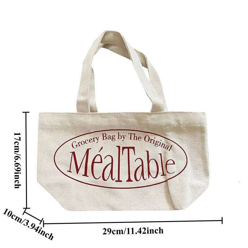 Korean Style INS Spring Retro Red Printed Pouch Tote Letter Hundred Small Handbag Canvas Bag Mini Bags