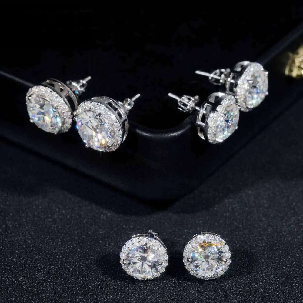 Hot Selling Hip Hop Style 6.5MM 8MM 9MM Sier Halo Moissanite