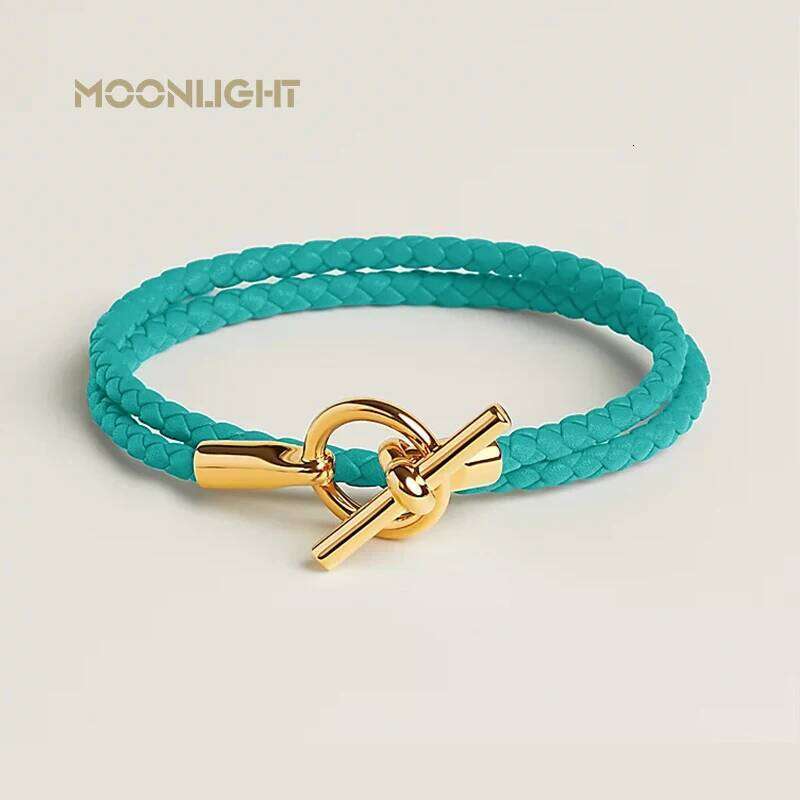 MOONLIGHT Classic Leather Doublelayer Bracelets for Woman High Quality Bracelet Fashion Couple Jewelry Gifts 11 Colors Wholesale