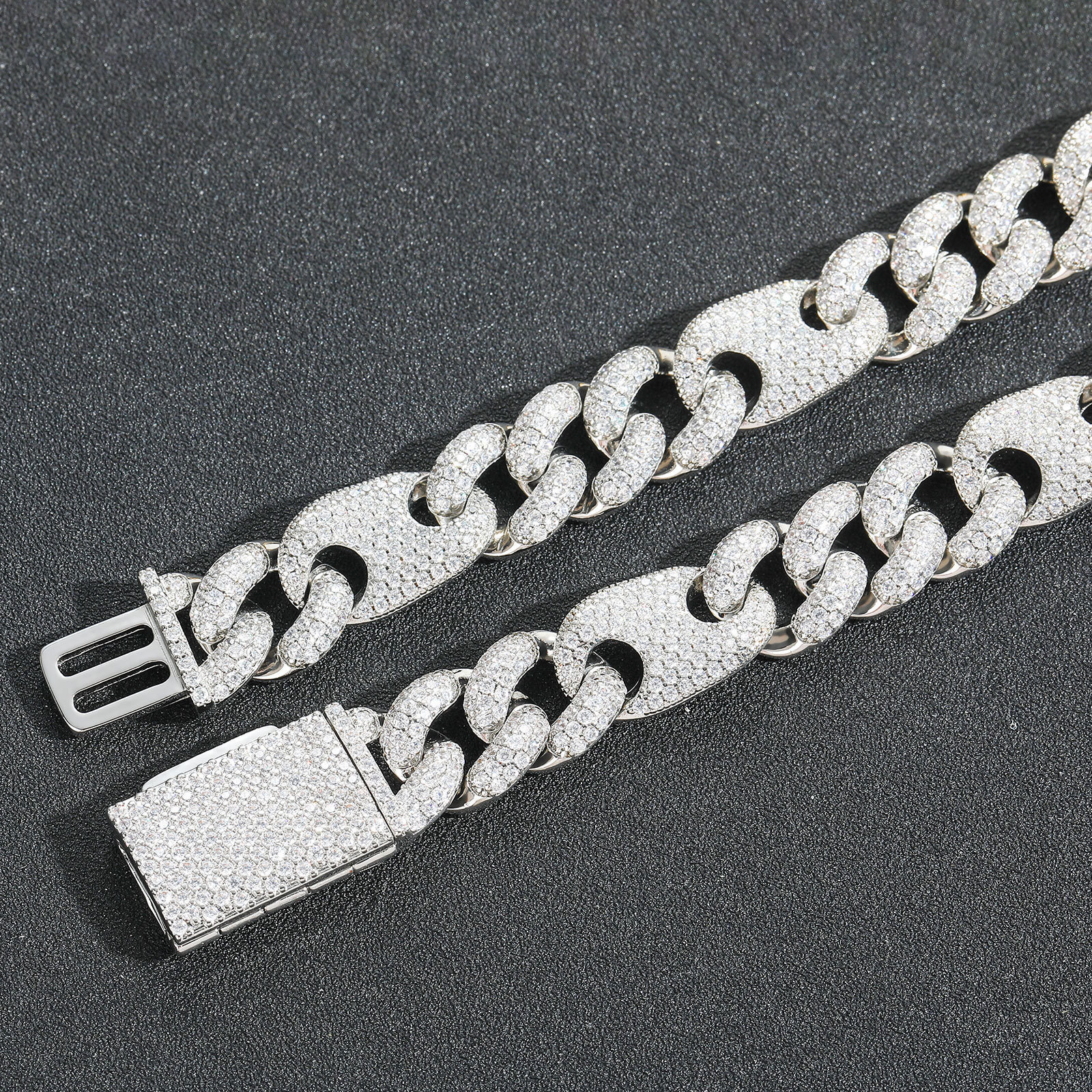 Hip Hop Moissanite Necklace 15MM Luxury Bubble Cuban Link Chain Trendy Men's Iced Out Premium Quality Accessory Pass the diamond tester