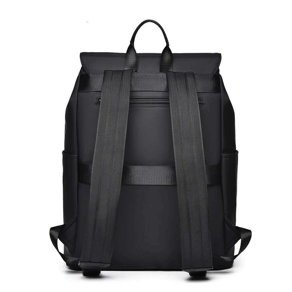 Men's work waterproof expandable backpack, black 15.6 laptop backpack