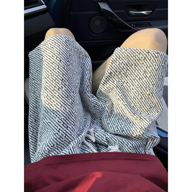 Black And White Small Fragrance Style Knitted Shorts For Summer Shorts Men, Summer Zebra Pattern Pants, Designer Pants High-end Loose Casual Sports Fi