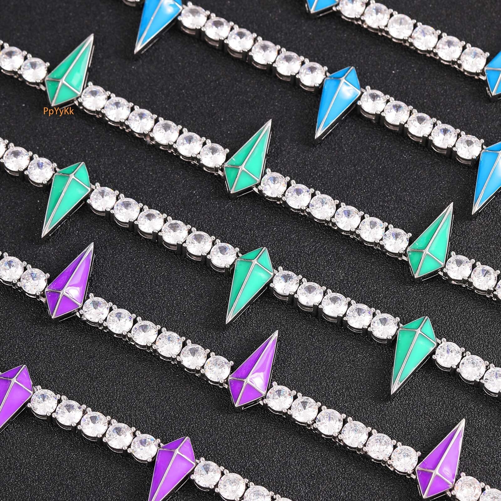 New Black Panther Style Men's 5mm Tennis Chain Design VVS Moissanite Spiked Luxury Accessory Necklace Pass the diamond tester