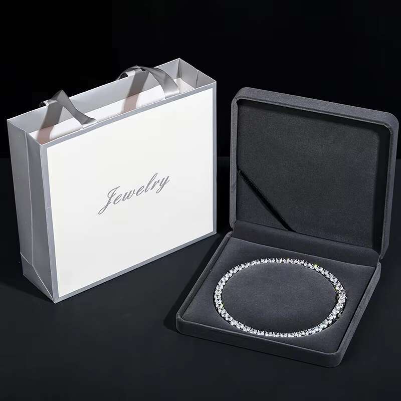 Christmas Halloween Gift Case Hip Hop Moissanite Cuban Link Chain Tennis Necklace Luxury Velvet Jewelry Box for Packaging