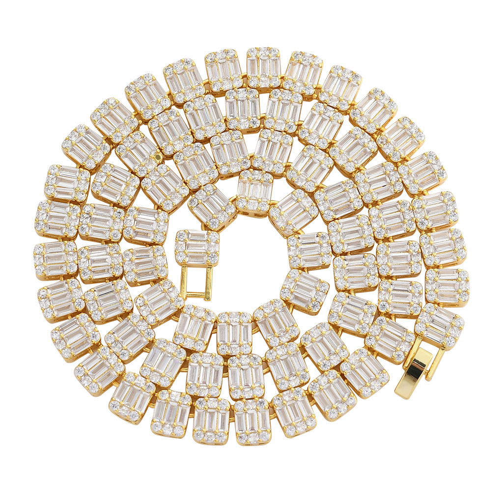 Luxury Moissanite 9mm Hip Hop Necklace Iced Out Bold Men's Choker High Quality Pass the diamond tester