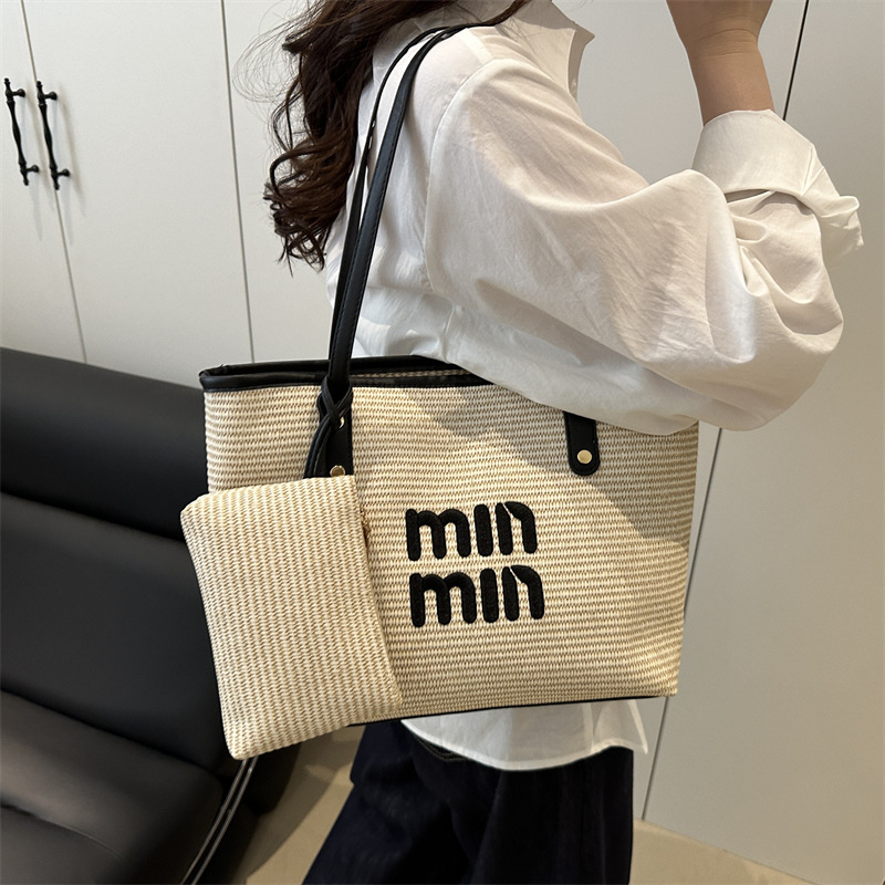 Designer Bag New 2025 Women's Straw Tote Bag, Boho Chic Bucket Style, Crossbody Shoulder Bag, High-End Fashion Versatile Free Shipping