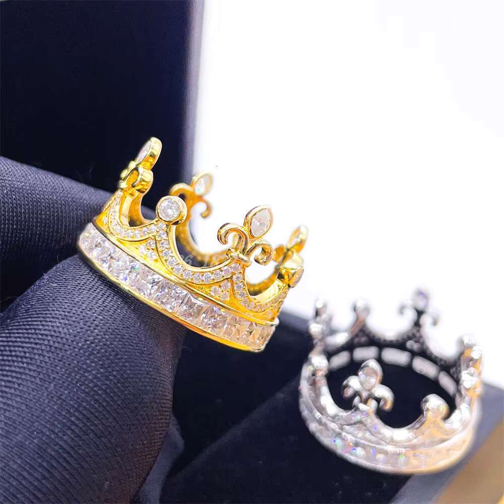 Crown Shape Fashion Jewelry 925 Siver Moissanite Pinky Finger Ring for Men Diamond Hip Hop Ring Iced Out Hip Hop Jewelry