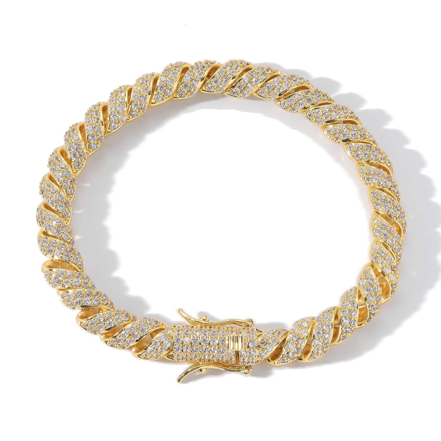 Men's Hip Hop 8mm Twisted Rope Chain Full Iced Out VVS Moissanite Cuban Necklace Pass the diamond tester