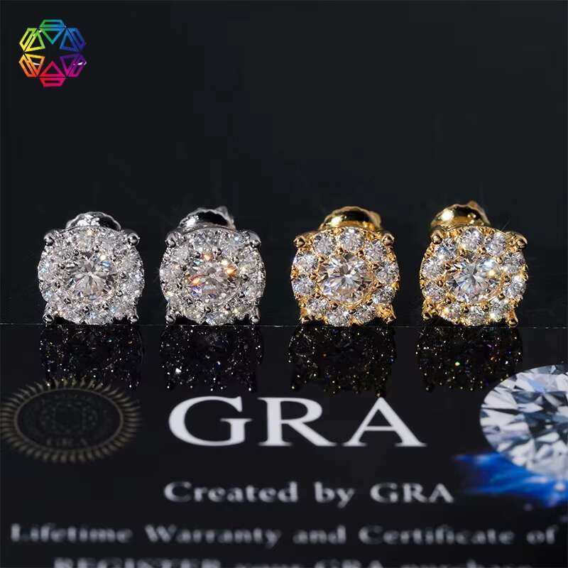 Classic and Versatile 925 Silver Inlaid Moissanite Earrings New Fashion Jewelry for Men and Women