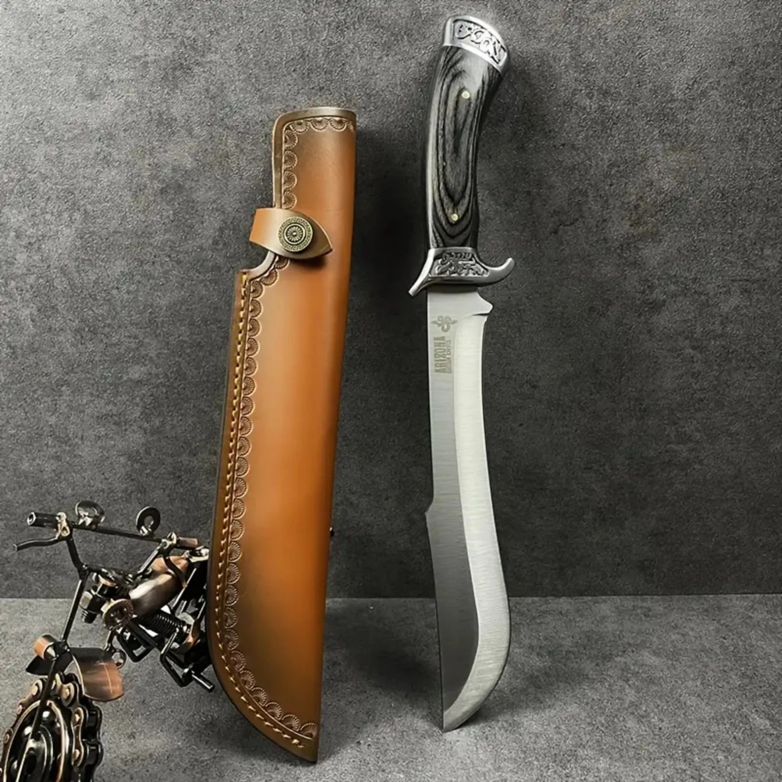 A black wooden handle outdoor knife high hardness portable knife fixed blade high quality straight knife suitable for hiking 250628