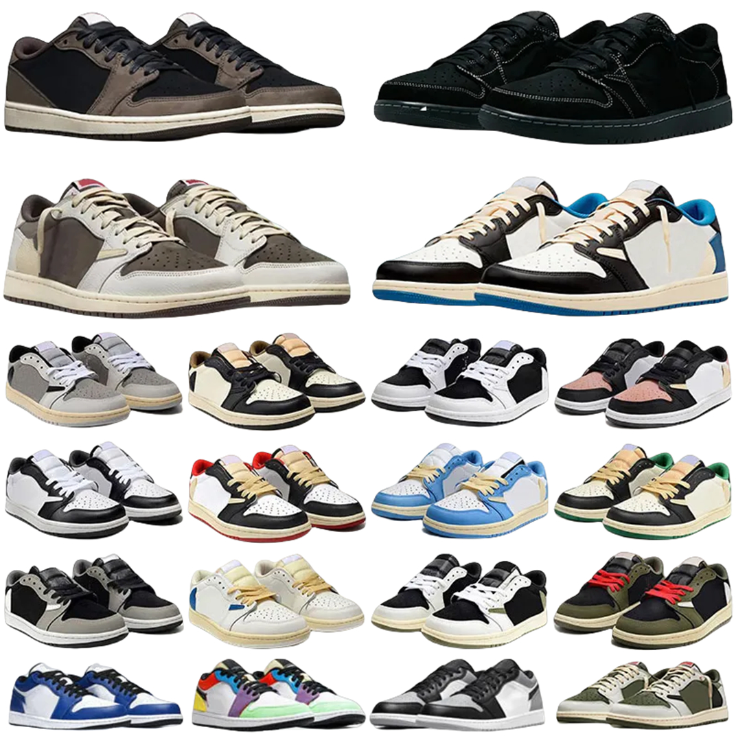 Free Shipping Designer Low Basketball Shoes Men Women Fashion UNC Pine Green Pairs University Blue Grey Red Yellow Banned Bred Black Toe Court Purple Sneakers 3