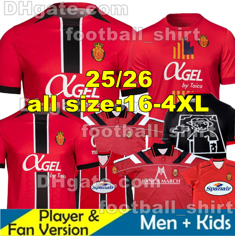 25 26 MallorcaS MURIQI Soccer Jerseys BABA GRENIER Commemorative 94 95 Mallorca Retro SANCHEZ ABDON A. RAILLO VALJENT S.DARDER 01 02 Home Men kids kit Football Shirts
