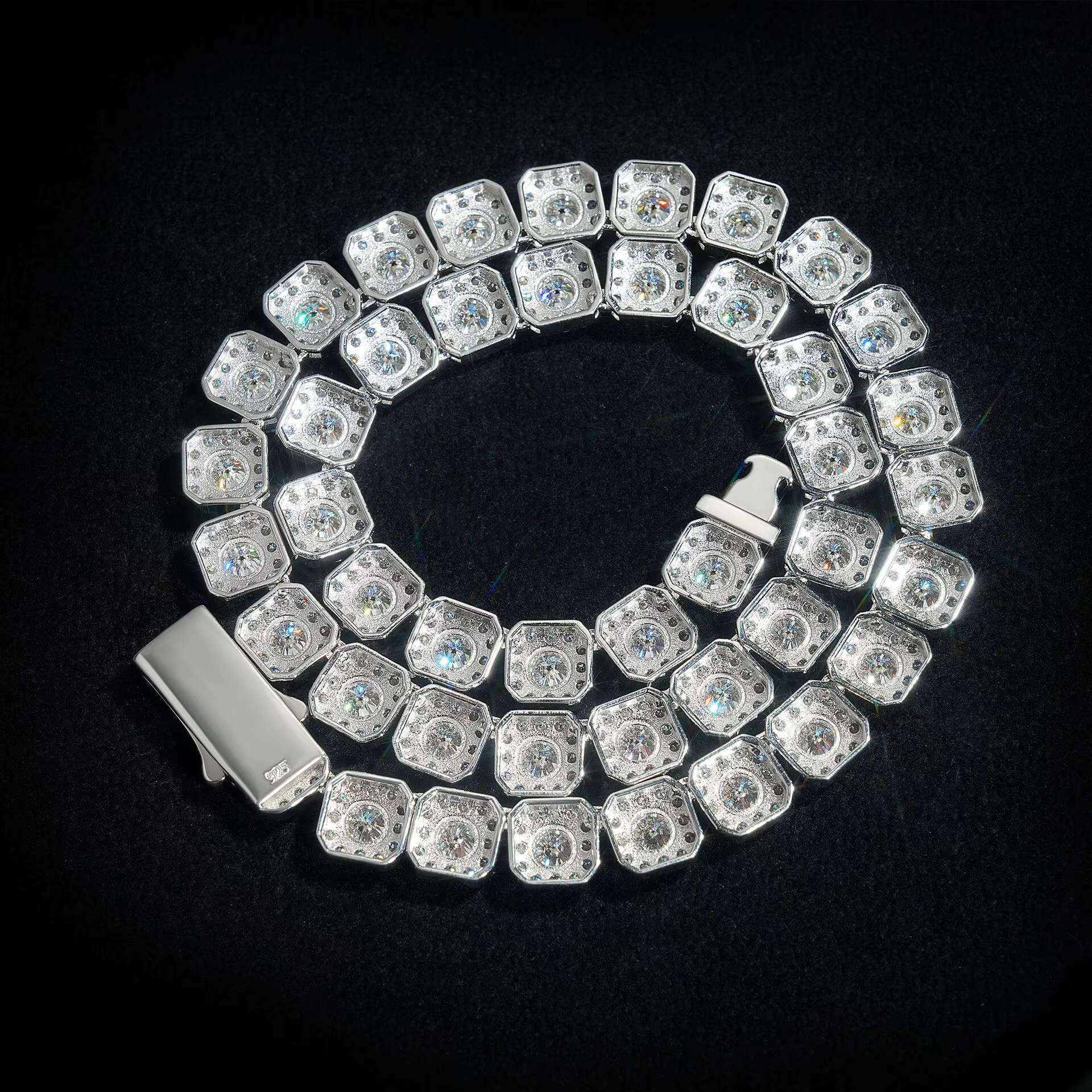 Factory Wholesale VVS Moissanite Iced Out Diamond Real Gold Custom Tennis Chain Bracelet 6mm White Gold 10K 14K Gold