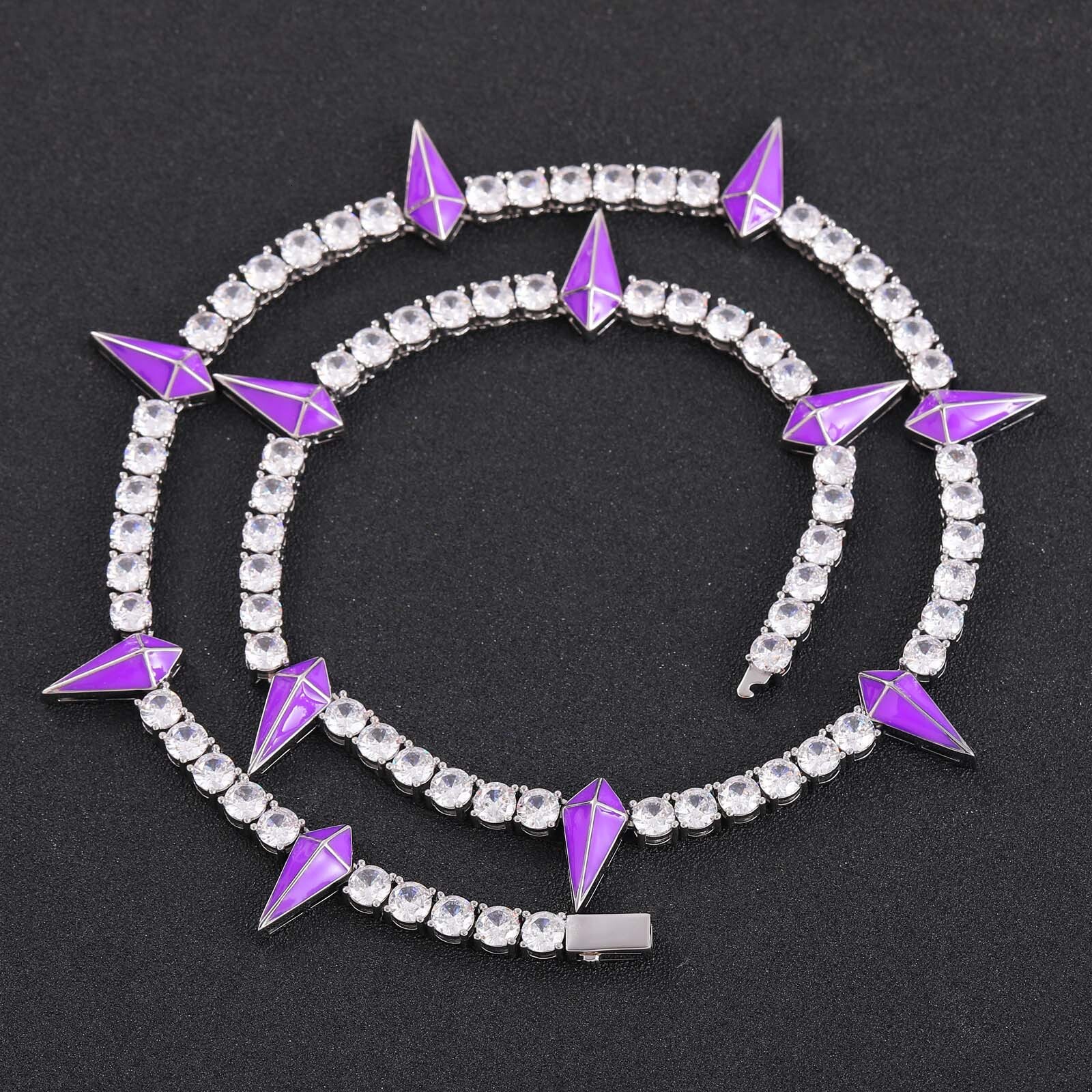 New Black Panther Style Men's 5mm Tennis Chain Design VVS Moissanite Spiked Luxury Accessory Necklace Pass the diamond tester
