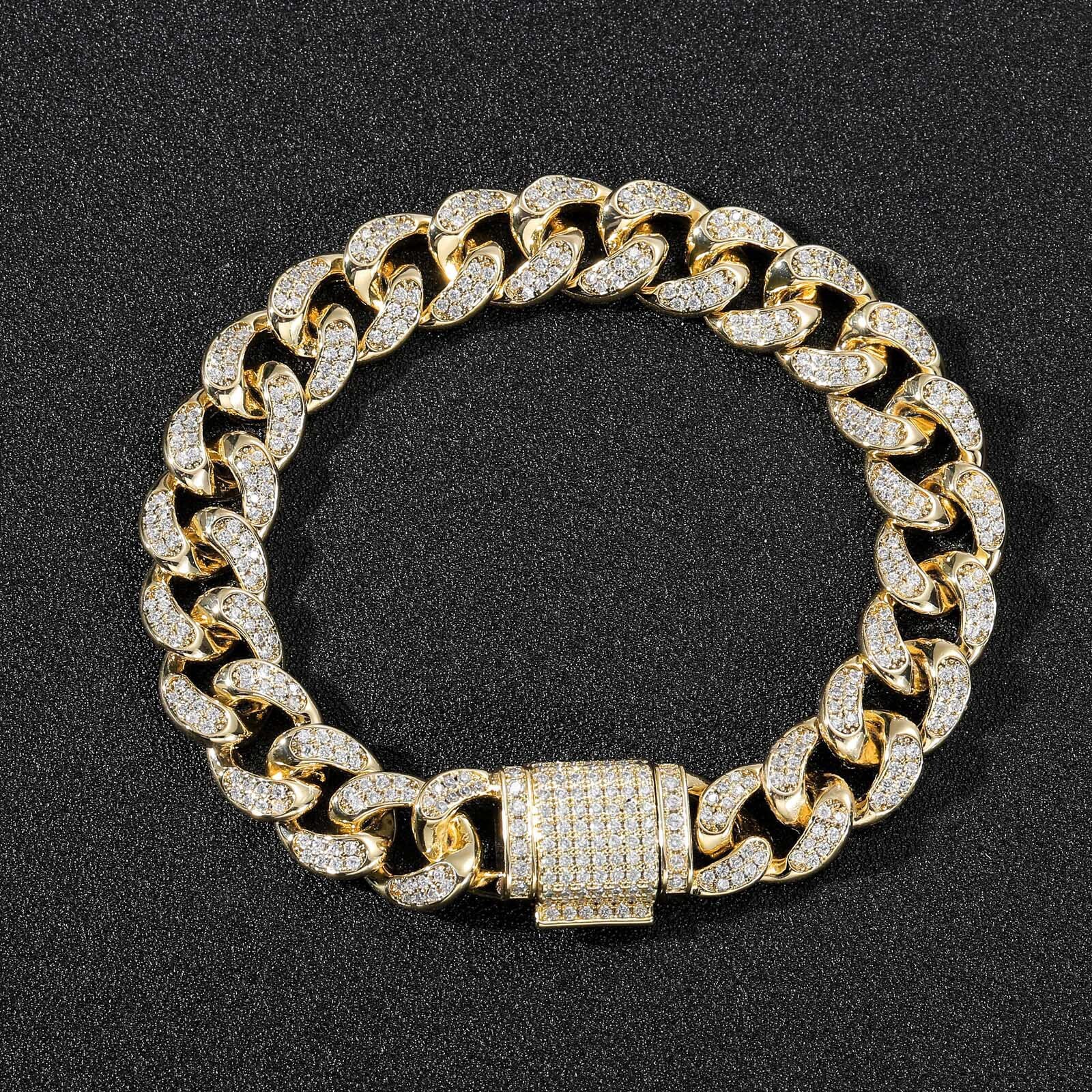 Men's Classic 12mm Iced Out Cuban Link Chain Hiphop Luxury High Quality Accessory Necklace Pass the diamond tester