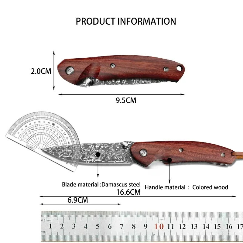 Firewing Damascus Steel Pocket Knife Outdoor tactical hunting military camping multi-purpose EDC pocket knife mens gift 250624