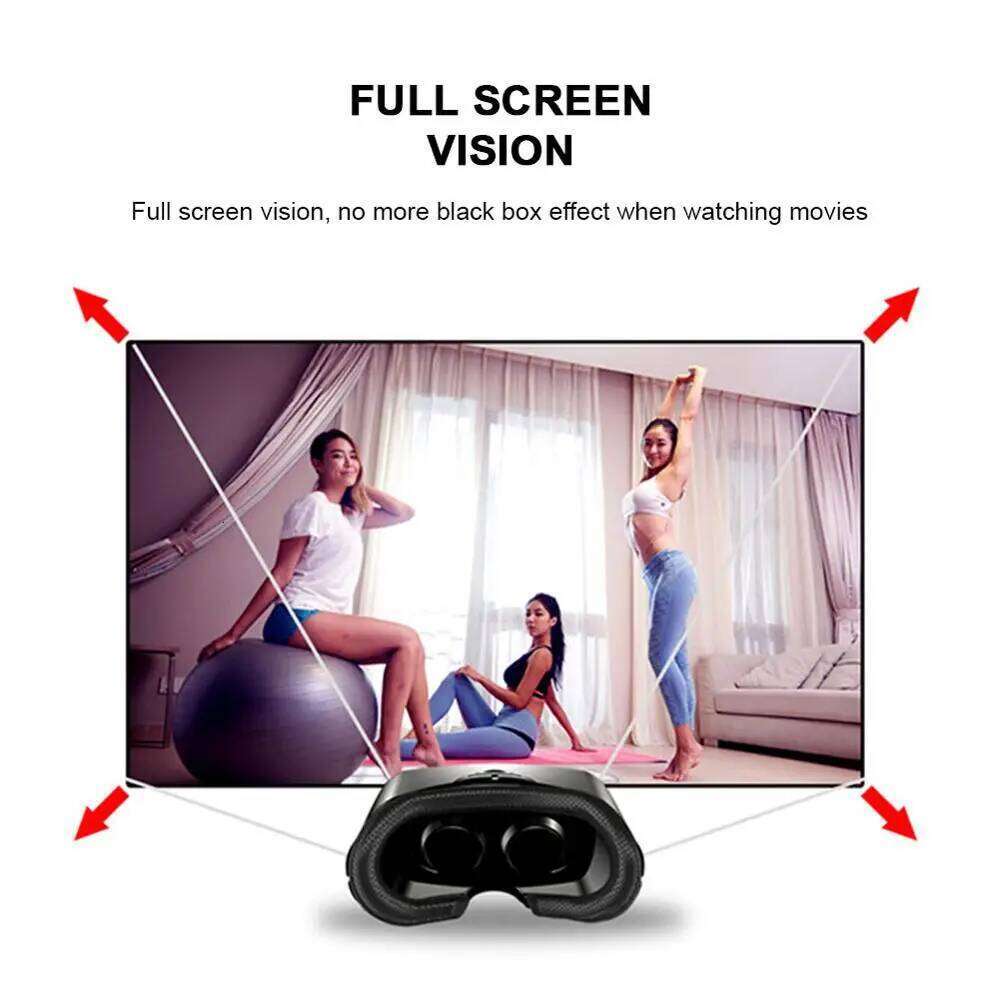 VRG Pro Virtual Reality Headset Smart Glasses Helmet Smartphones Cell Phone Mobile 7 Inches Lenses Binoculars with Controllers