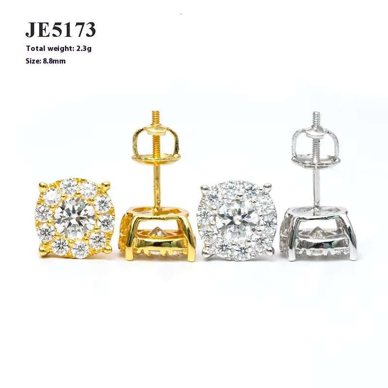 Classic and Versatile 925 Silver Inlaid Moissanite Earrings New Fashion Jewelry for Men and Women