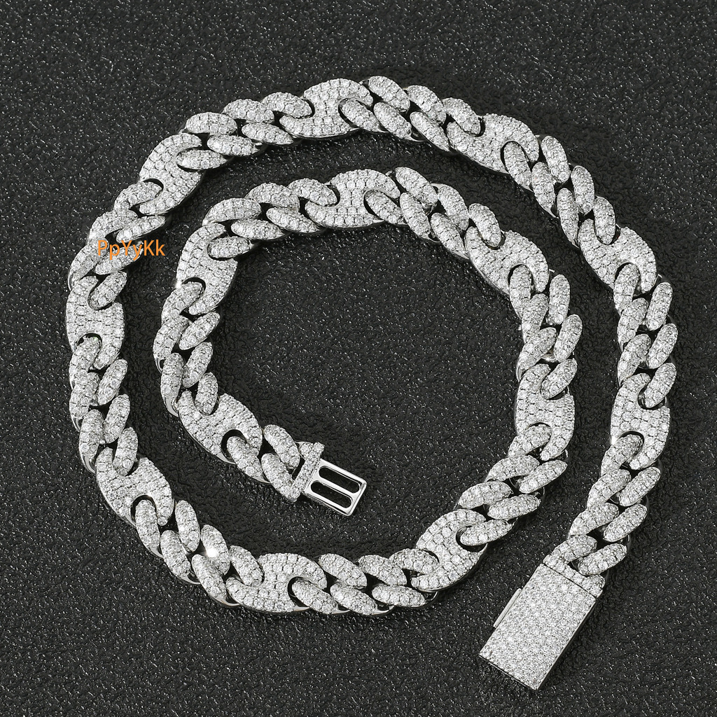 Hiphop 10mm Pig Nose Iced Out Cuban Chain Unisex Hiphop Fashion Moissanite Pass the diamond tester