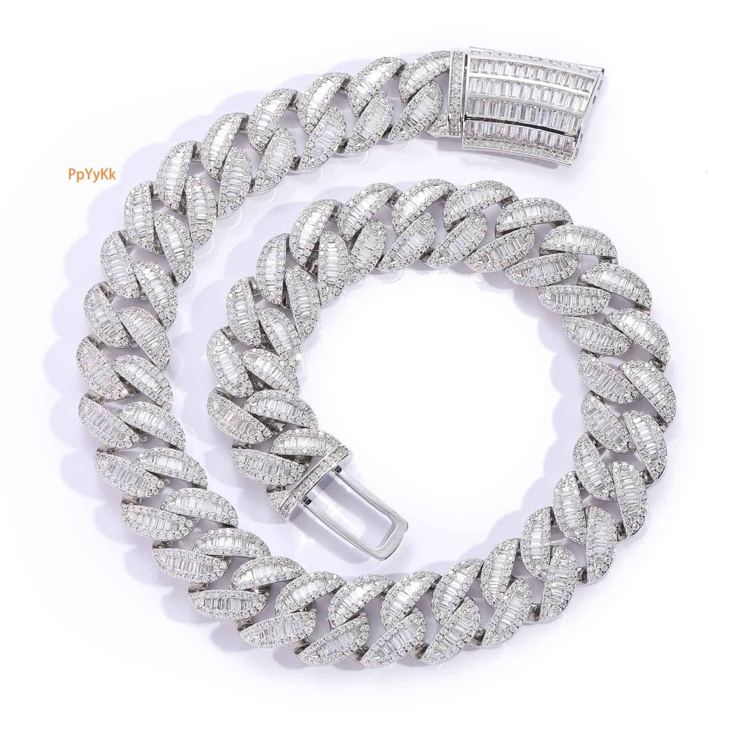 Luxury Jewelry Hip Hop 20mm Top VVS Moissanite Miami Cuban Link Chain Heavy Duty Bold Men's Bling Bling Necklace Pass the diamond tester