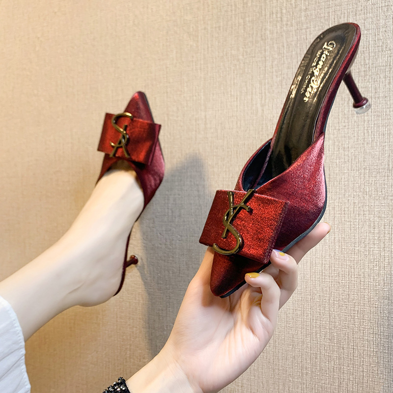new free shipping designer Sandals for woman luxury outdoor breathable black blue shoes party Y2K 6cm Stiletto Heel Dress