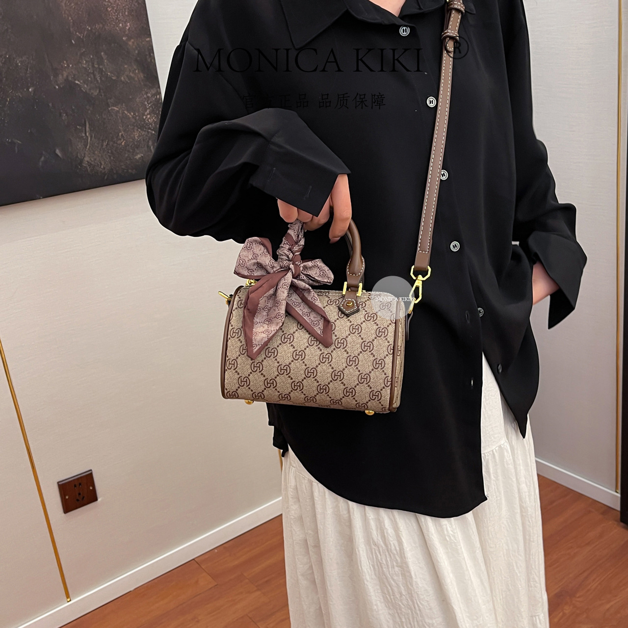 Free shipping designer bag High-End Gray Letter Pillow Bag for Women Trendy Fashion Shoulder Bag Versatile Crossbody Boston Handbag