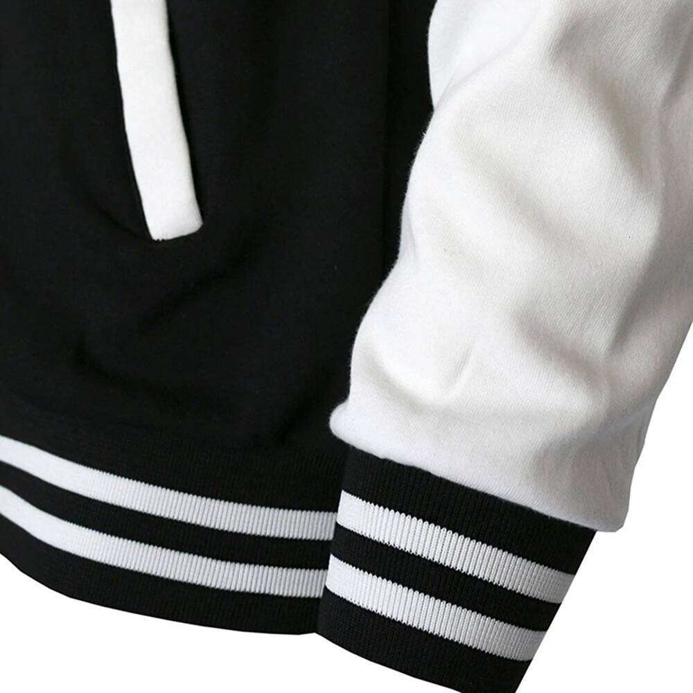 Designer Clothing Black White Solid Color Jacket Loose Oversized Casual Men Baseball Clothes Personality Street Coat Warm Fleece Jackets Fashion