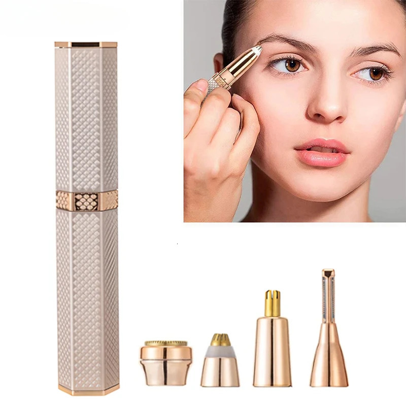 Electric Razor for Women 4 In 1 Lady Shaver Eyebrow Trimmer Nose Hair Epilator Rechargeable Eyebrow Trimmer Hair Removal 250627
