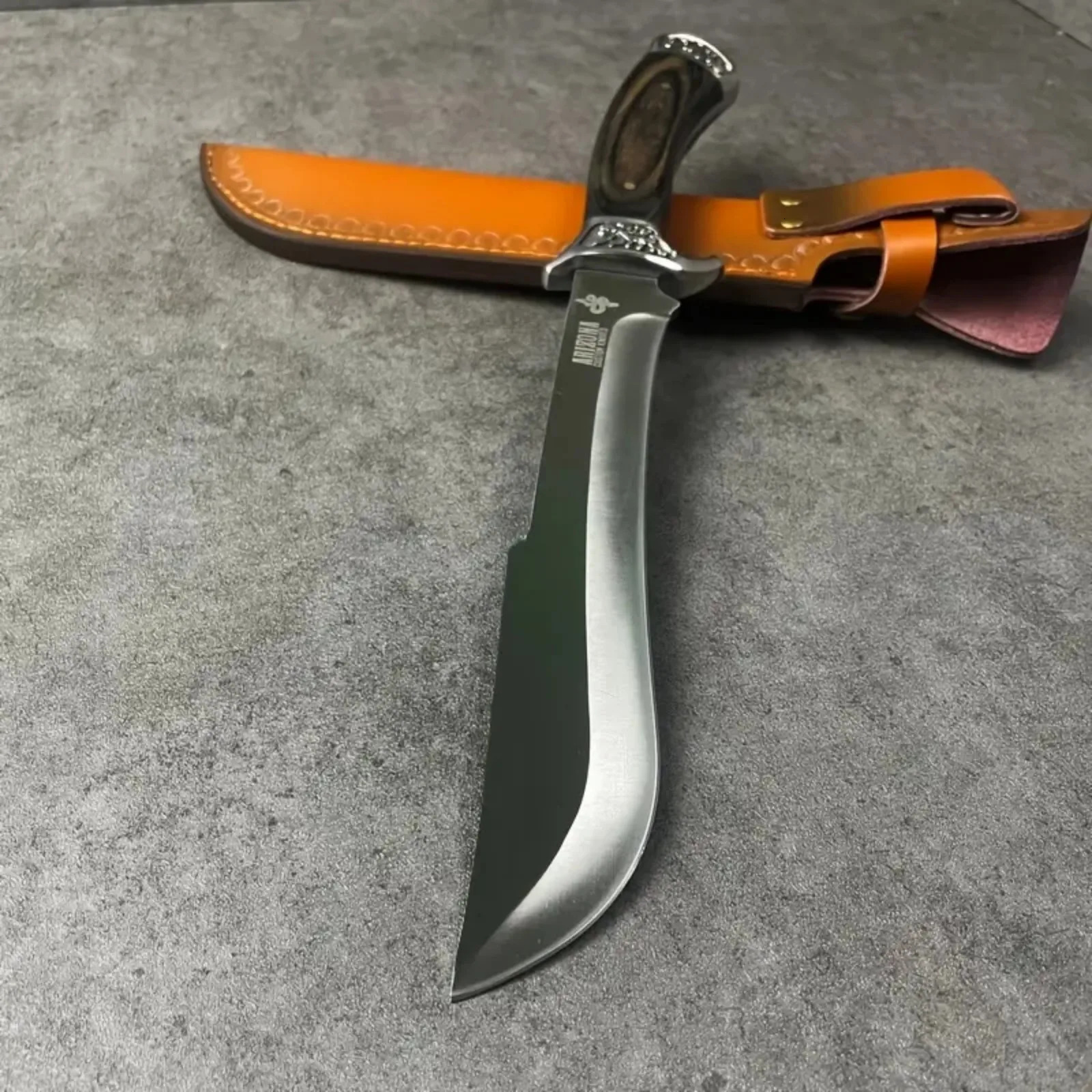 A black wooden handle outdoor knife high hardness portable knife fixed blade high quality straight knife suitable for hiking 250628 - view 4