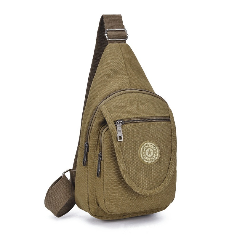 Free Shipping Designer Bag Factory Direct Sale Korean Style New Men's Canvas Chest Luxury Bag Shoulder Outdoor Casual Crossbody Sports Cycling