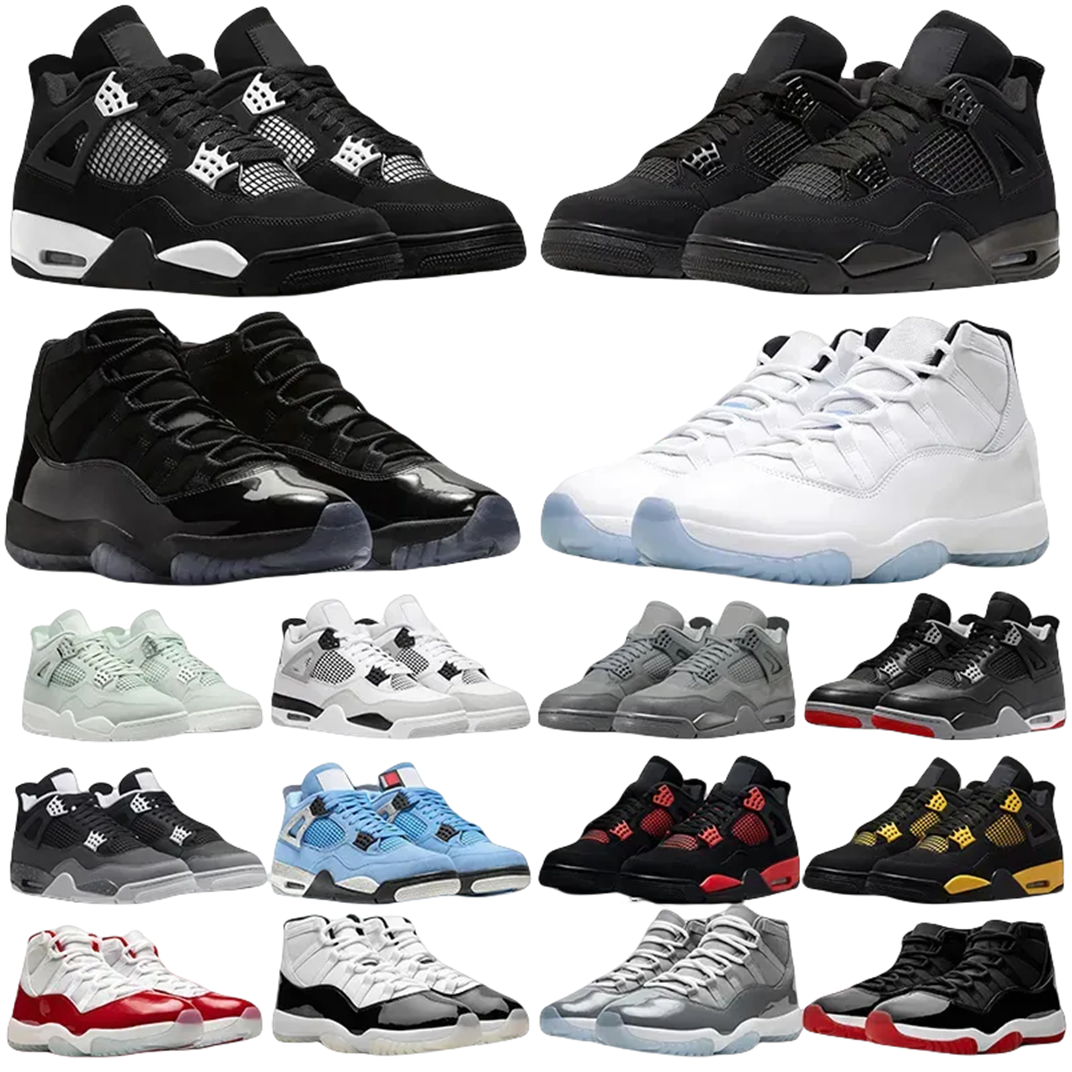 Basketball Shoes For Men Women Sneakers Black Cats White Thunder Military Blue Bred Cool Grey Mens Outdoor Sports Trainers shoes
