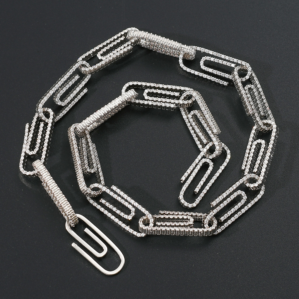 New Men Paperclip Clasp 10mm Hiphop Choker Unique Couple High Quality Accessory Pass the diamond tester