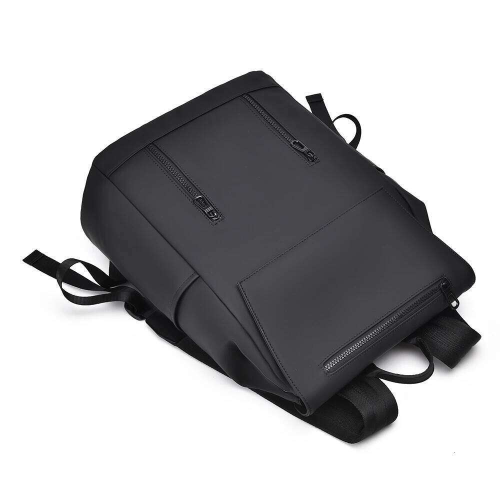 Men's work waterproof expandable backpack, black 15.6 laptop backpack