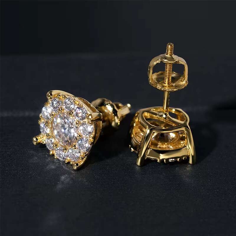 Classic and Versatile 925 Silver Inlaid Moissanite Earrings New Fashion Jewelry for Men and Women