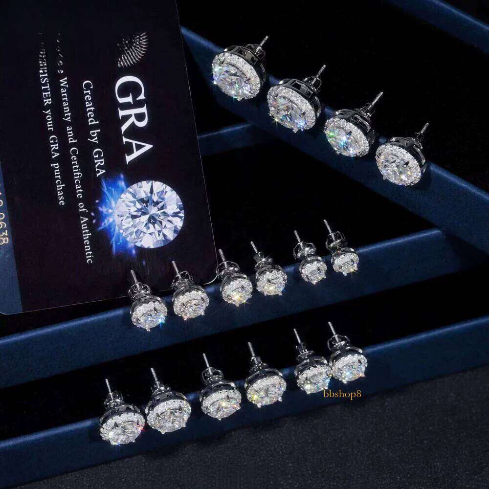 Hot Selling Hip Hop Style 6.5MM 8MM 9MM Sier Halo Moissanite