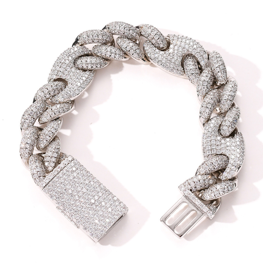 20mm Pig Nose Miami Clasp Cuban Chain Fully Iced Luxury Men Hiphop Necklace Pass the diamond tester