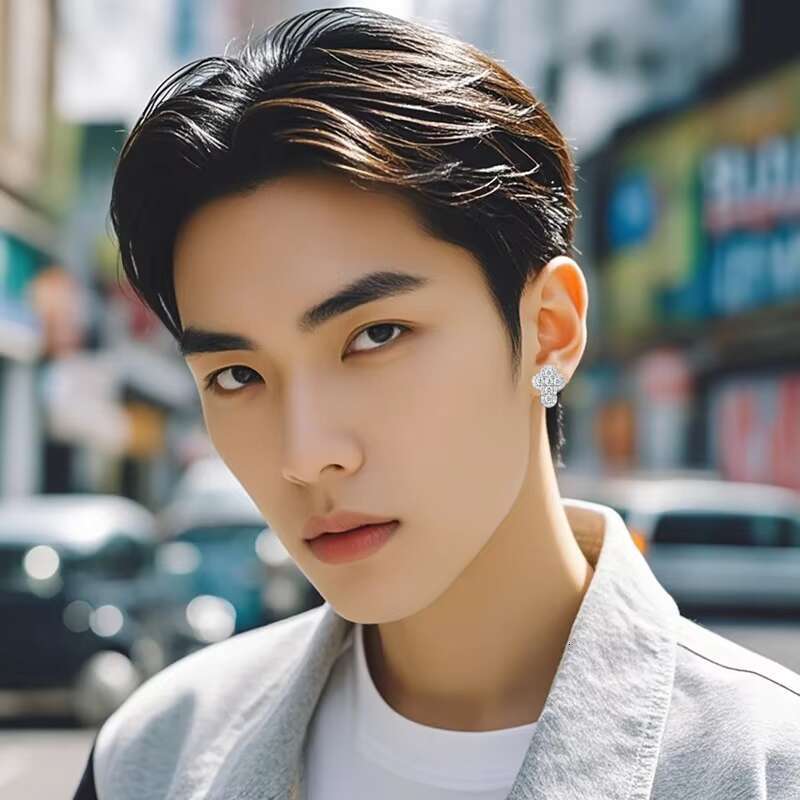 Cross-border S925 Silver Moissanite Earrings Flower Cross Earrings Niche High-end Sense Earrings Fashion Ear Jewelry In Stock