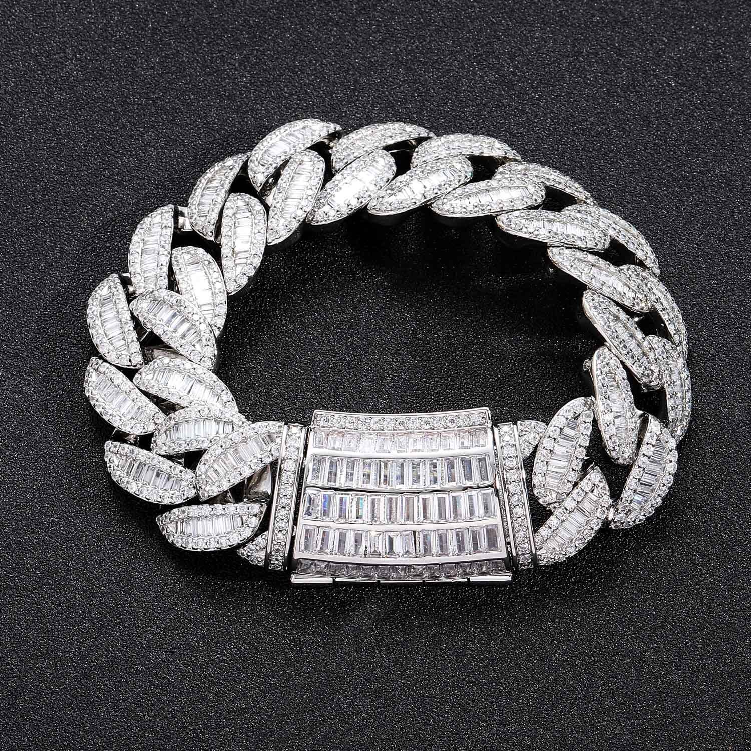 Luxury Jewelry Hip Hop 20mm Top VVS Moissanite Miami Cuban Link Chain Heavy Duty Bold Men's Bling Bling Necklace Pass the diamond tester