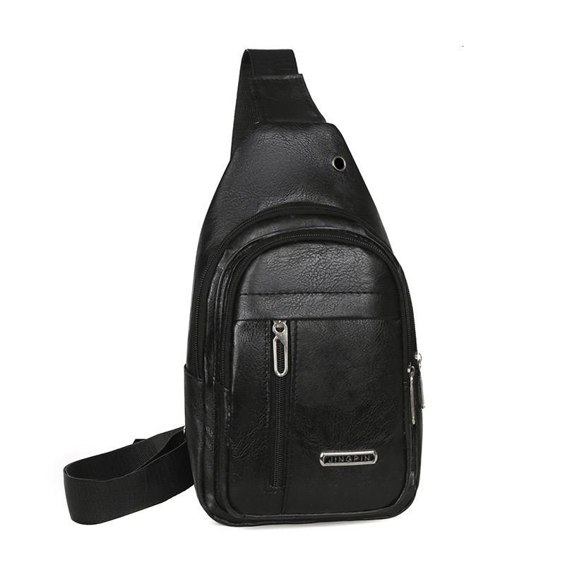 Free Shipping Designer Bag 2025 New Men's Bag PU Chest Trendy Crossbody Luxury Factory Wholesale Dropshipping Solid Color Front Backpack