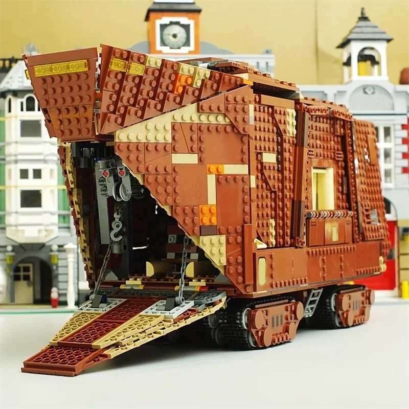 Famous Movie Scene Desert City Blocks Childrens Toy Sandcrawler Model Christmas Building Blocks MOC-75059 Educational Toys Gift Y250628
