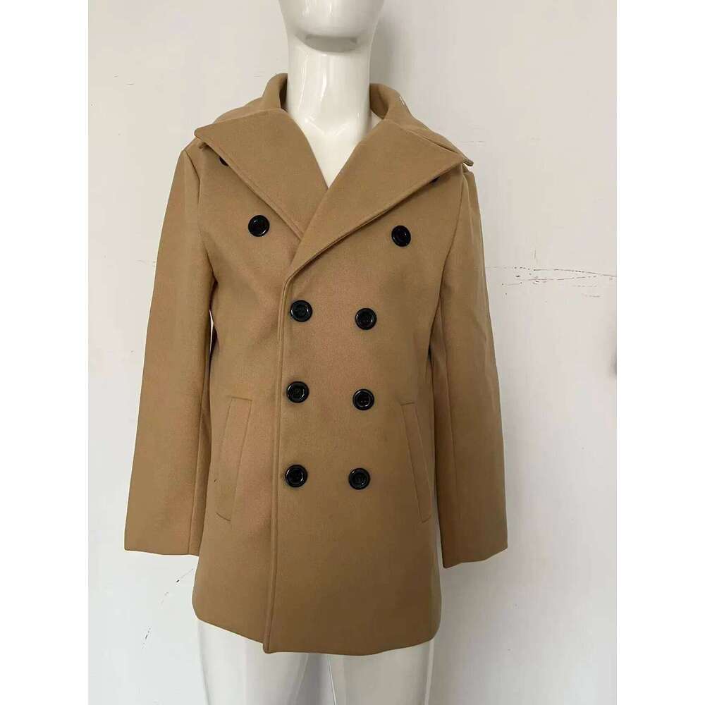 Designer Clothing New Mens Peacoat Long-Sleeved Tweed Coat Autumn And Winter Fashion Solid Color Long Overcoats Large Size Male Jackets Fashion