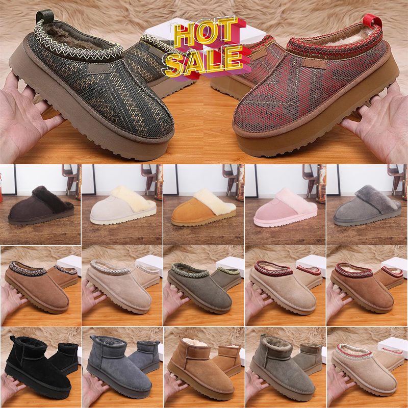 Designer Tazz Slippers For Men Women Tasman Fur Slides Classic Ultra Mini Platform Boots Suede Sheepskin Winter Free Shipping Shoes Womens Ankle Boots Size 35-44