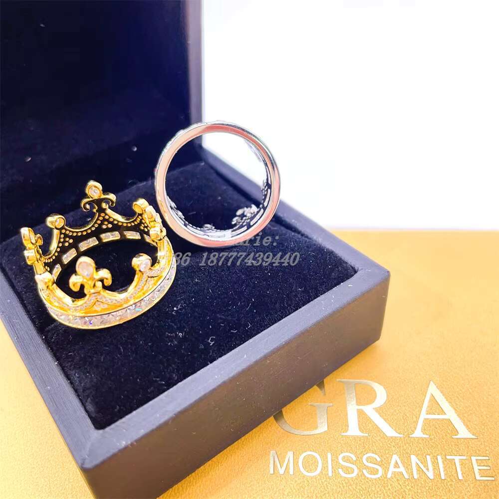 Crown Shape Fashion Jewelry 925 Siver Moissanite Pinky Finger Ring for Men Diamond Hip Hop Ring Iced Out Hip Hop Jewelry