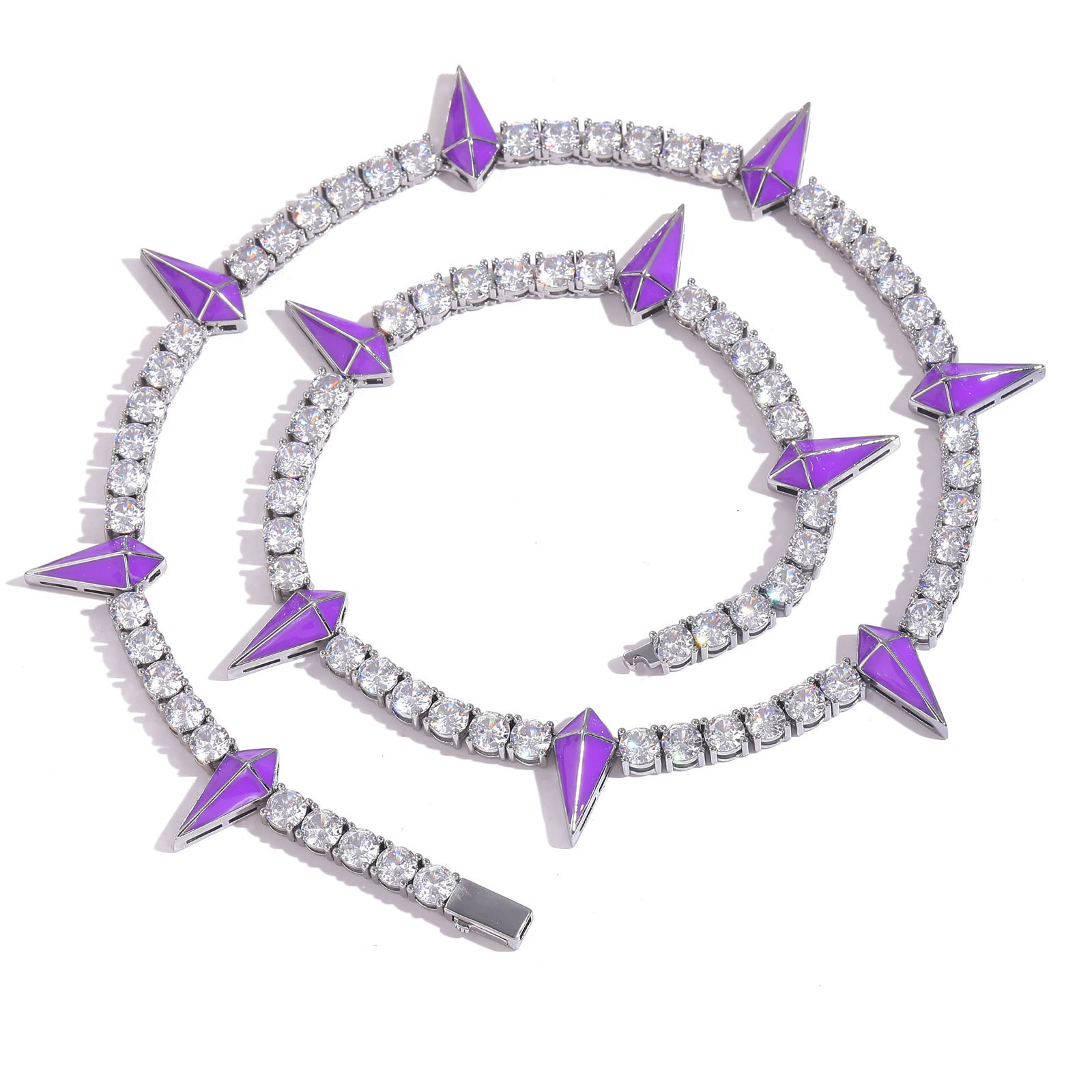 New Black Panther Style Men's 5mm Tennis Chain Design VVS Moissanite Spiked Luxury Accessory Necklace Pass the diamond tester