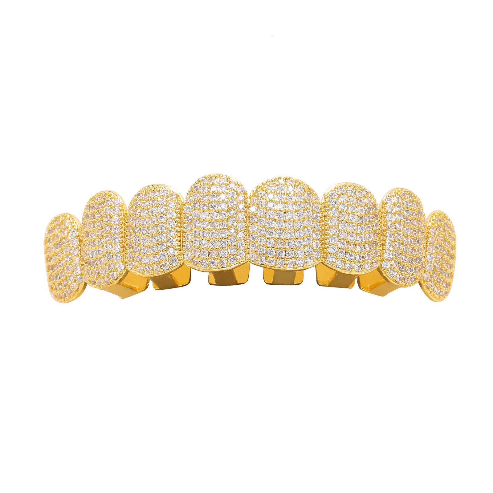 New Arrival 18K Gold Plated 8 Tooth Iced Out Diamond Hip Hop Grillz Trendy Statement Accessory for Men