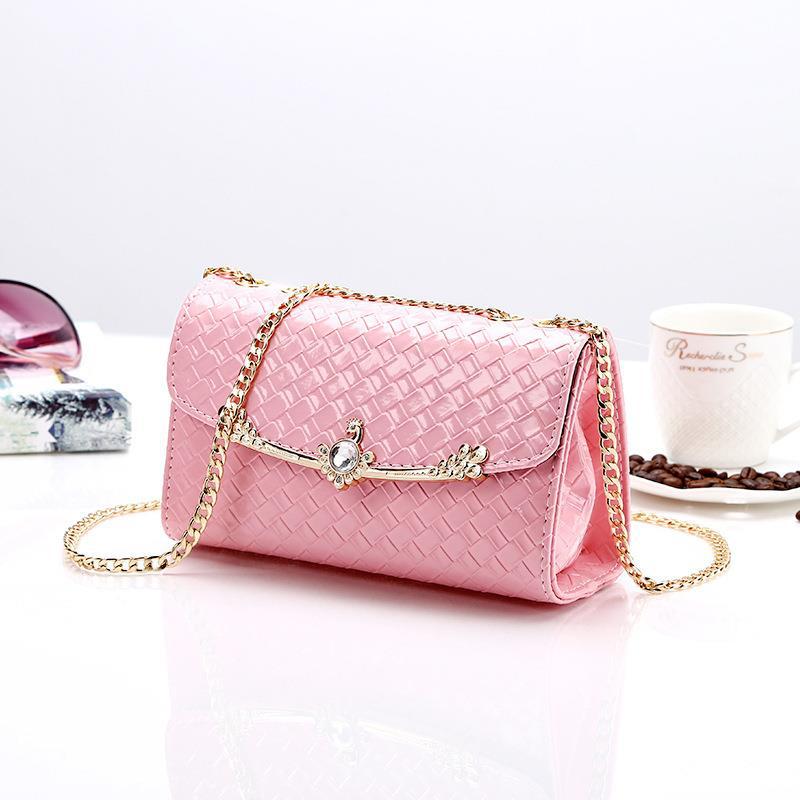 High-quality messenger bag New diamond messenger bag Small square bag Trend woven shoulder bag Women's chain bag