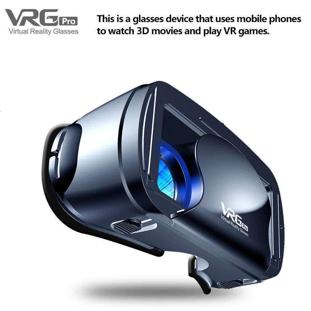 VRG Pro Virtual Reality Headset Smart Glasses Helmet Smartphones Cell Phone Mobile 7 Inches Lenses Binoculars with Controllers