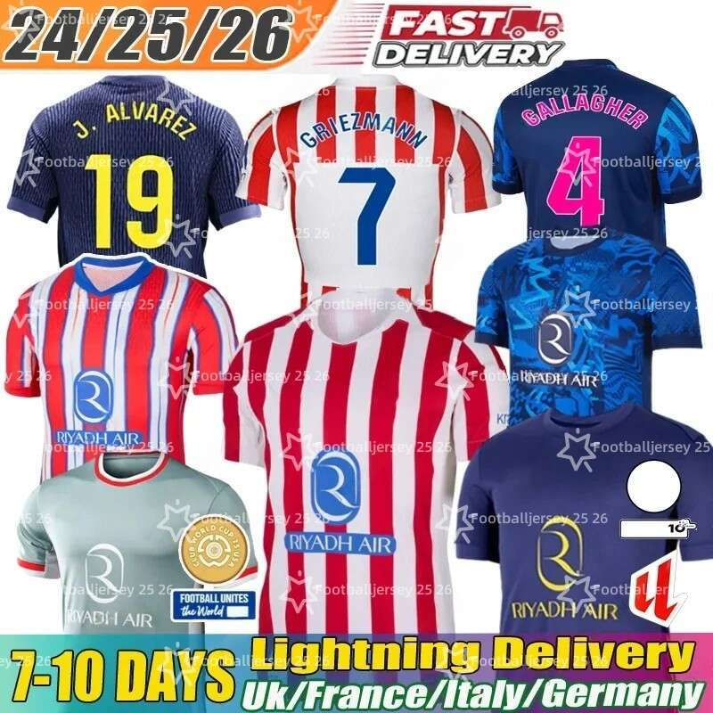 Footballjersey 25 26 #19 J. AAREZ #7 GRIEZMANN Soccer Jerseys J.M. GIMENEZ M.LLORENTE KOKE SAUL Correa MEMPHIS 25 26 camiseta Madrids football shirt men kids kit