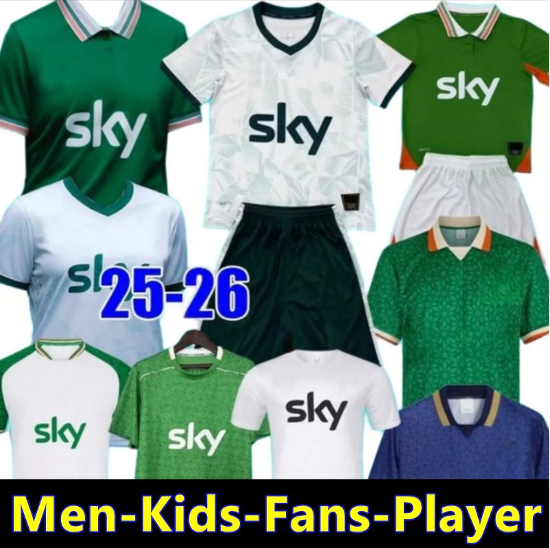 24 25 26 Ireland Home Green Soccer Jerseys Kit DOHERTY DUFFY St.Patrick's Day 2025 White Tops Tee Egan BRADY KEANE Hendrick McClean Football Shirt Men Kids